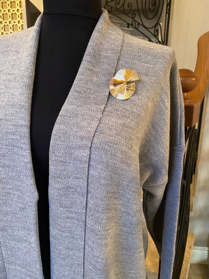 Gri Kadın Uzun triko Hırka STD - Görsel 2