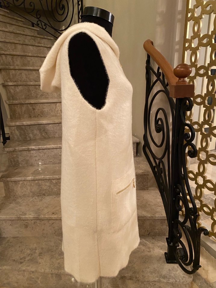 Angora krem Kadın Yelek std - Görsel 2