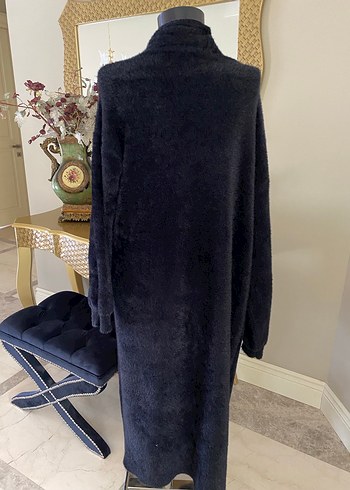 Kadın Siyah Uzun angora hırka std - Görsel 4