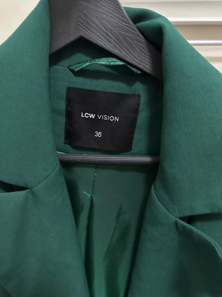 Düğmeli Yeşil Kadın Blazer Ceket - Görsel 2