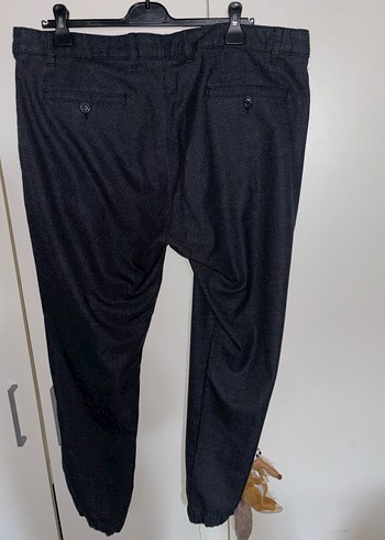 Erkek Siyah Bol Kesim Kemerli Denim Pantolon - Görsel 2