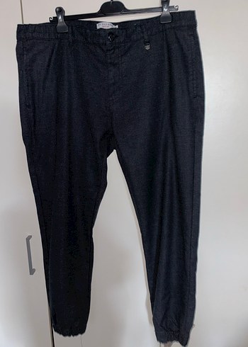 Erkek Siyah Bol Kesim Kemerli Denim Pantolon - Görsel 7