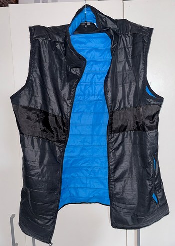 Mavi Siyah Fermuarlı Erkek Şişme Yelek - Görsel 3