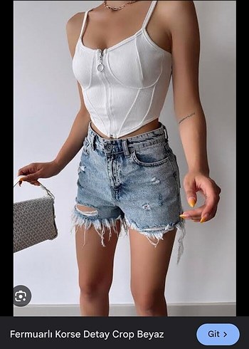 Beyaz Fermuarlı İnce Askılı Büstiyer - Görsel 2