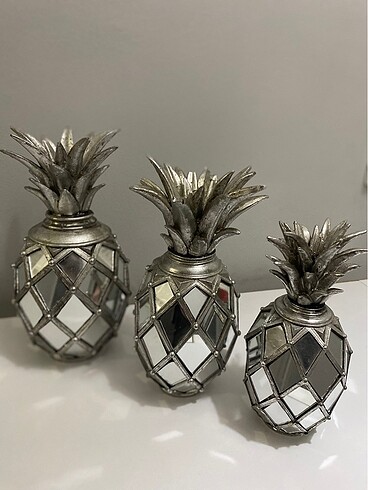 Beden ÜÇLÜ GÜMÜŞ RENGİ AYNALI ANANAS