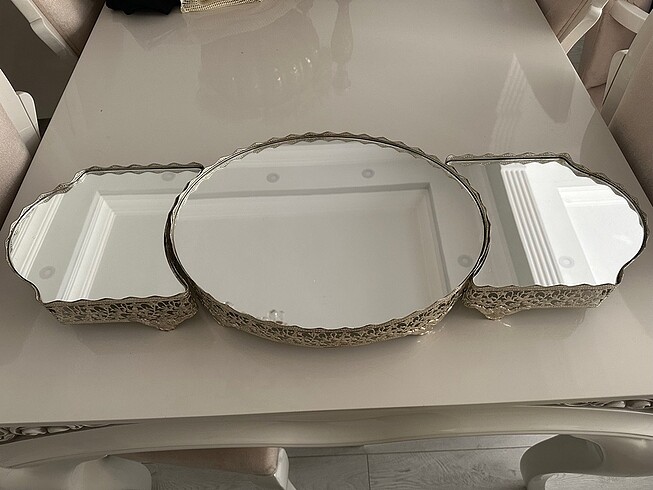 Markasız Ürün 3lü gümüş aynalı jardinyer