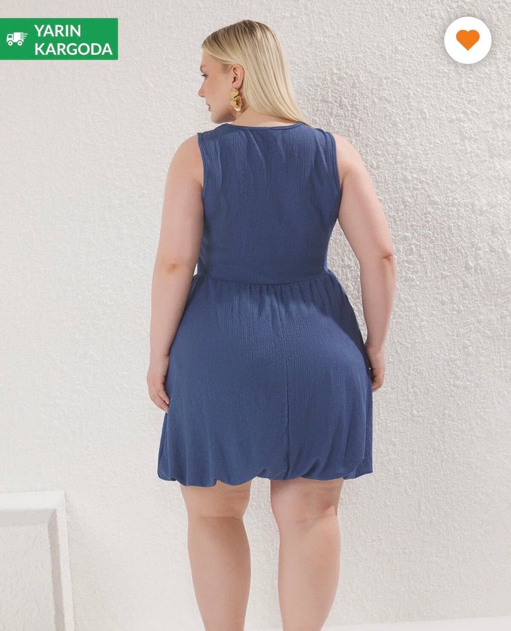 Lacivert Elbise - Görsel 2