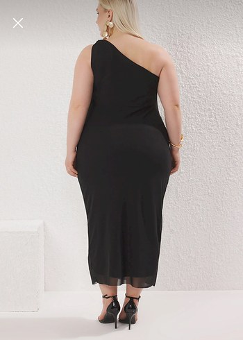 Siyah tül elbise - Görsel 4