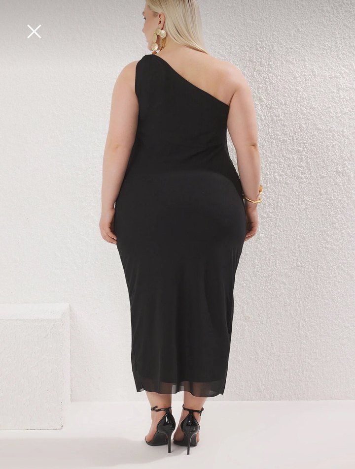 Siyah tül elbise - Görsel 4