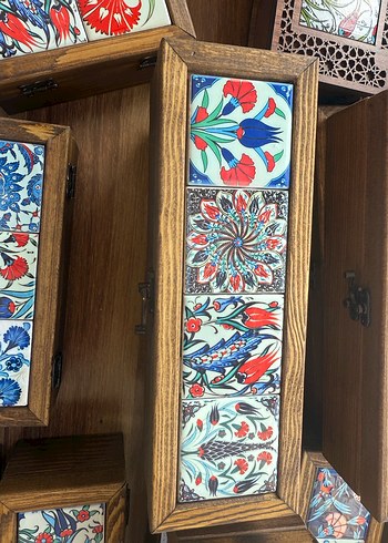 El Yapımı Çini Desenli Ahşap Kutular - Görsel 3