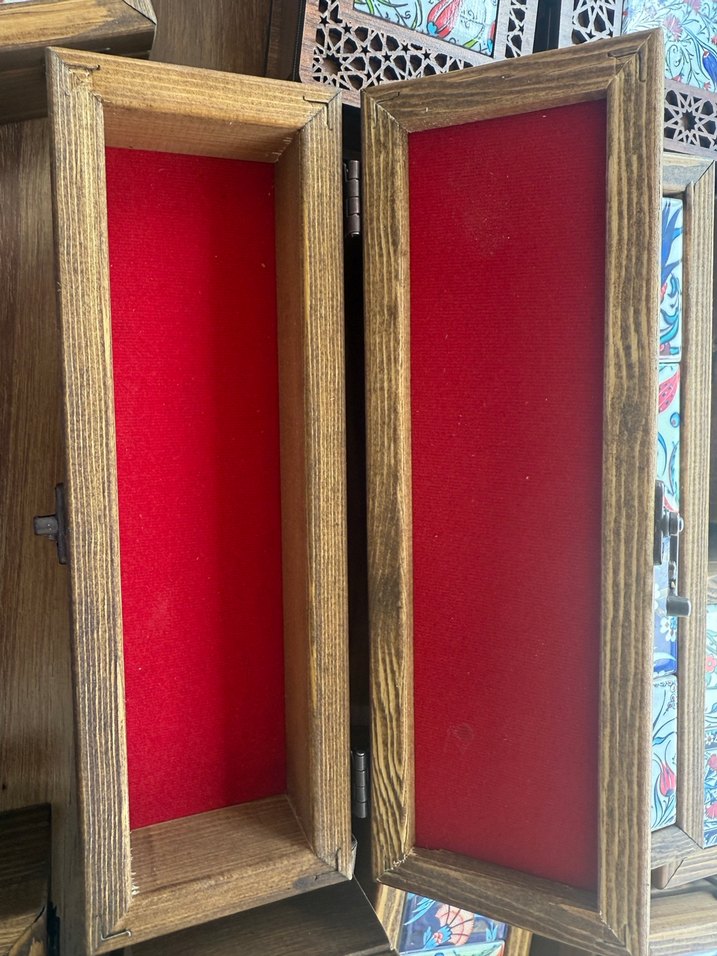 El Yapımı Çini Desenli Ahşap Kutular - Görsel 2