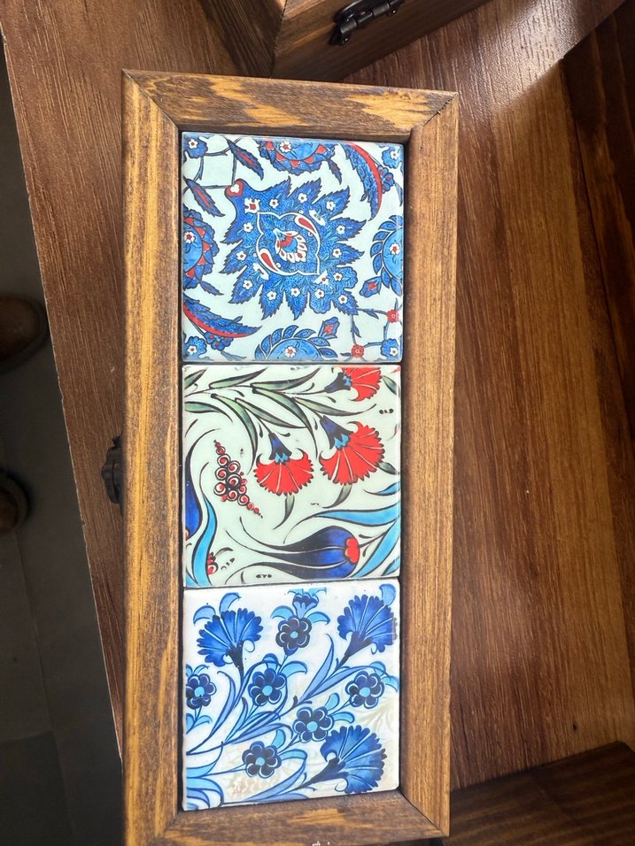 El Yapımı Çini Desenli Ahşap Kutular - Görsel 4