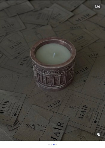 Beyaz Kabartmalı Dekoratif Mum ( Artemis model) - Görsel 3