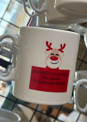 Yılbaşı Temalı Beyaz Kupa Bardak - Görsel 5