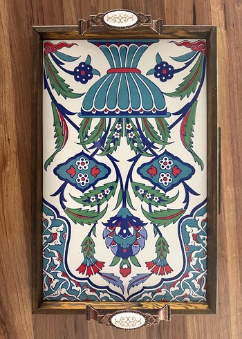 Çini Desenli Osmanlı Tepsi - Görsel 3