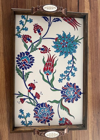 Çini Desenli Osmanlı Tepsi - Görsel 5