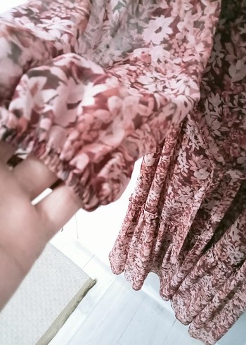 LC Waikiki Bordo Bohem Salaş Midi Elbise