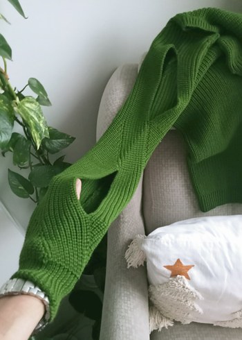 adL Yeşil Triko Kadın Kazak - Görsel 4