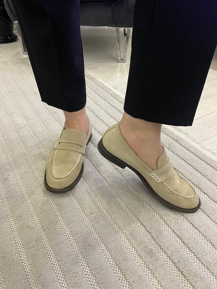 bej süet zara ayakkabı - Görsel 4