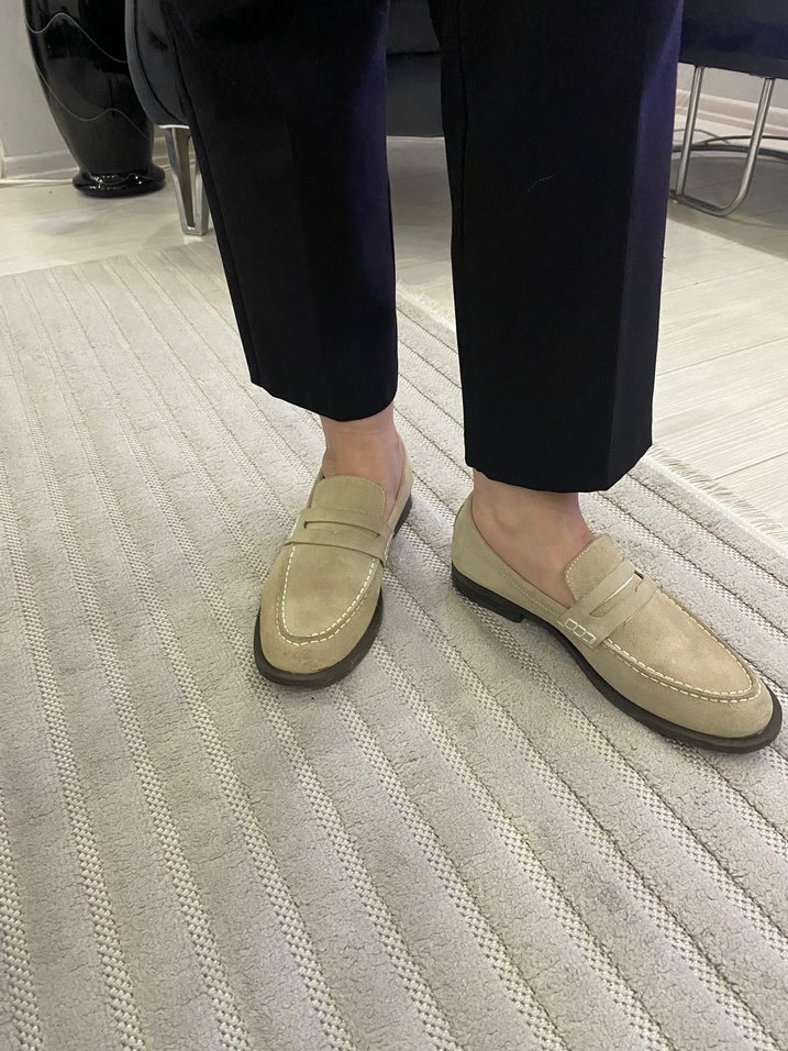 bej süet zara ayakkabı - Görsel 5