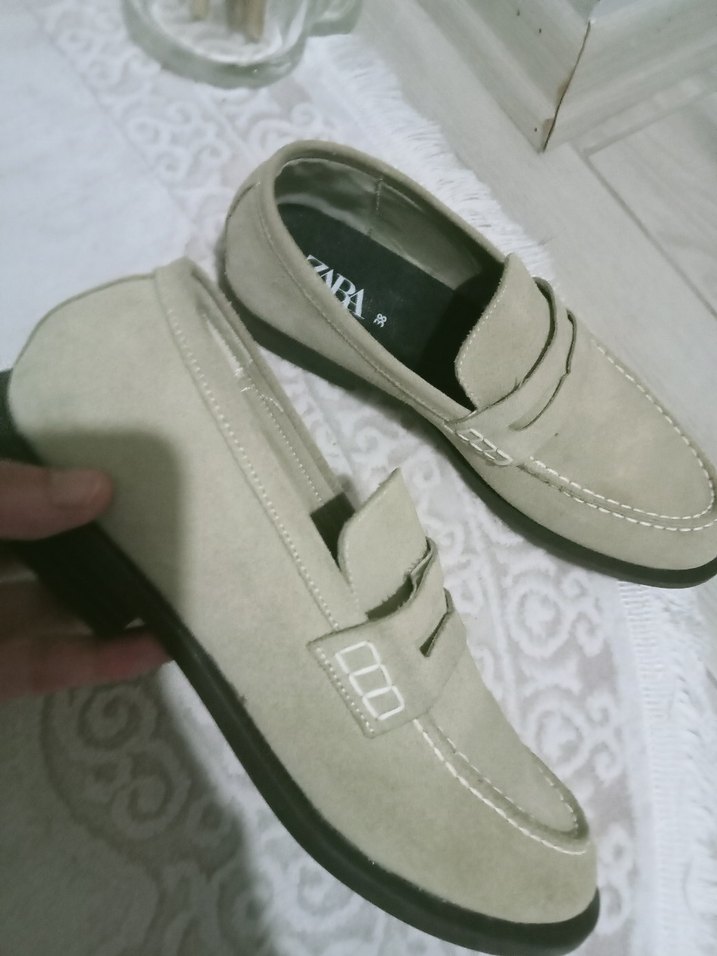 bej süet zara ayakkabı - Görsel 2