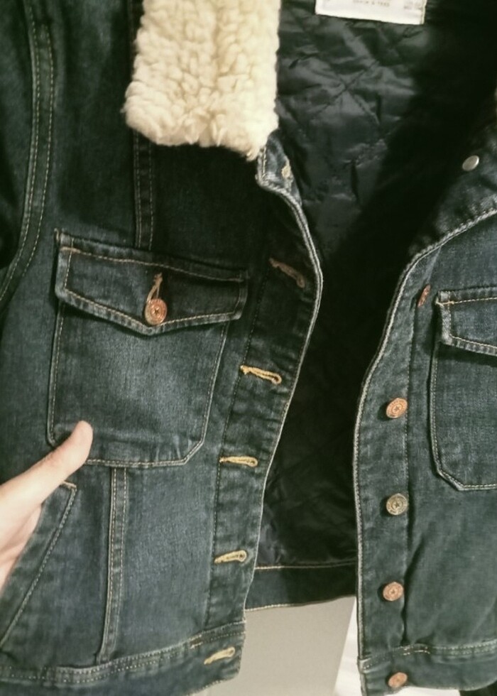 Kot  yaka  kürk  cepli mon - Görsel 3