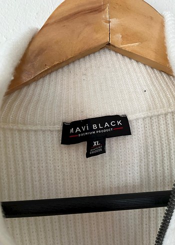 Yarım Fermuarlı Çizgili Beyaz Erkek Triko Kazak - Görsel 3