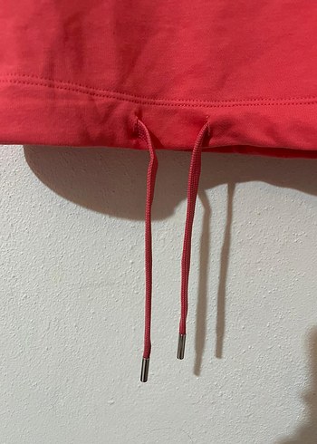 Kadın Pastel Kırmızı Renk Kapüşonlu Sweatshirt - Görsel 4