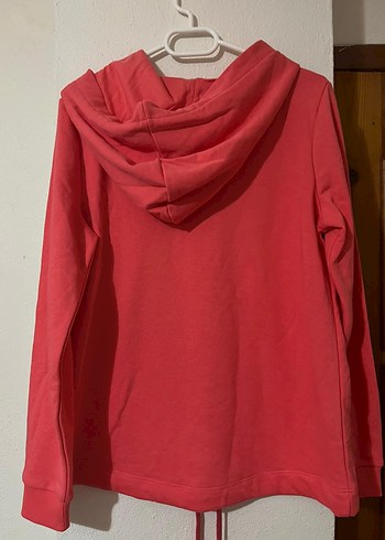 Kadın Pastel Kırmızı Renk Kapüşonlu Sweatshirt - Görsel 2