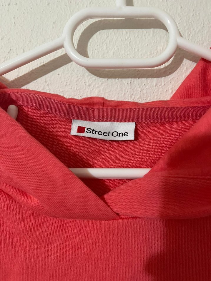 Kadın Pastel Kırmızı Renk Kapüşonlu Sweatshirt - Görsel 5