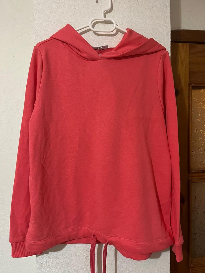 Kadın Pastel Kırmızı Renk Kapüşonlu Sweatshirt - Görsel 3