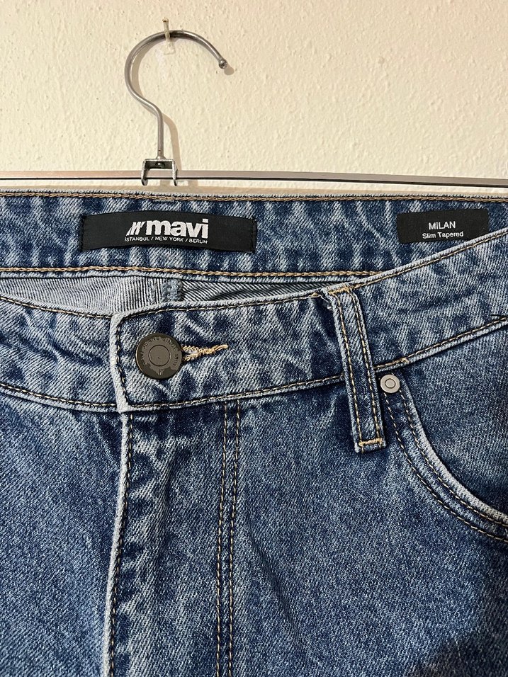 Mavi Slim Tapered Kesim Denim Jean - Görsel 2