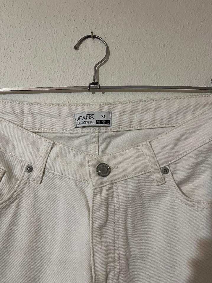 Beyaz Erkek Kot Pantolon - Görsel 2