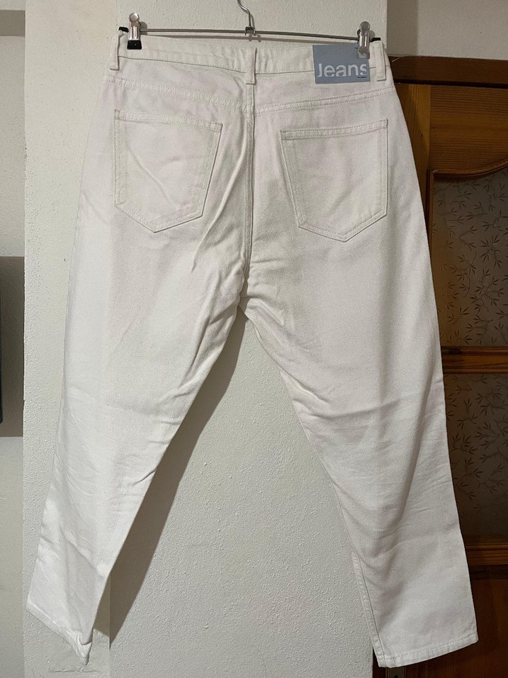 Beyaz Erkek Kot Pantolon - Görsel 3