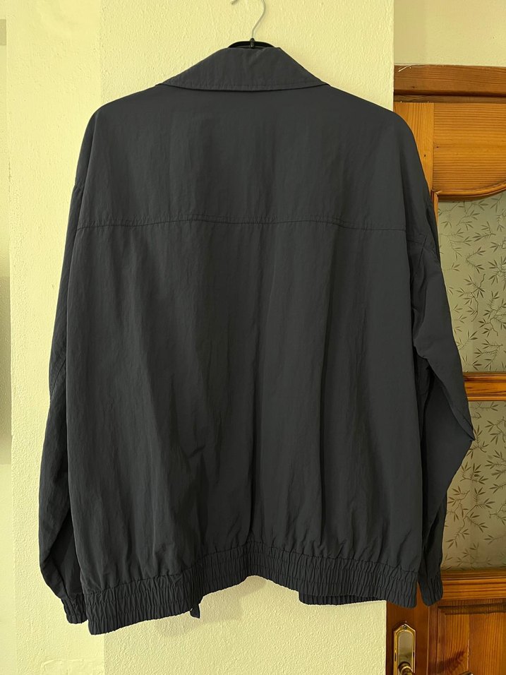 Siyah Erkek Düğmeli Yağmurluk ceket - Görsel 2