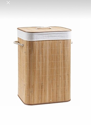 Bambu etiketli paketli çamaşır sepeti