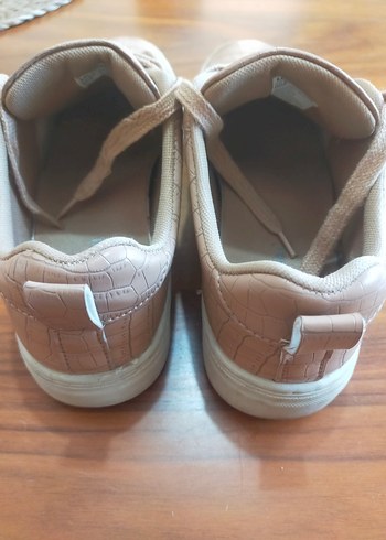 37 Beden camel Renk Bej Yılan Desenli Platform Spor Ayakkabı