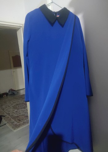 Uzun Kollu Lacivert Kadın uzun tunik - Görsel 3