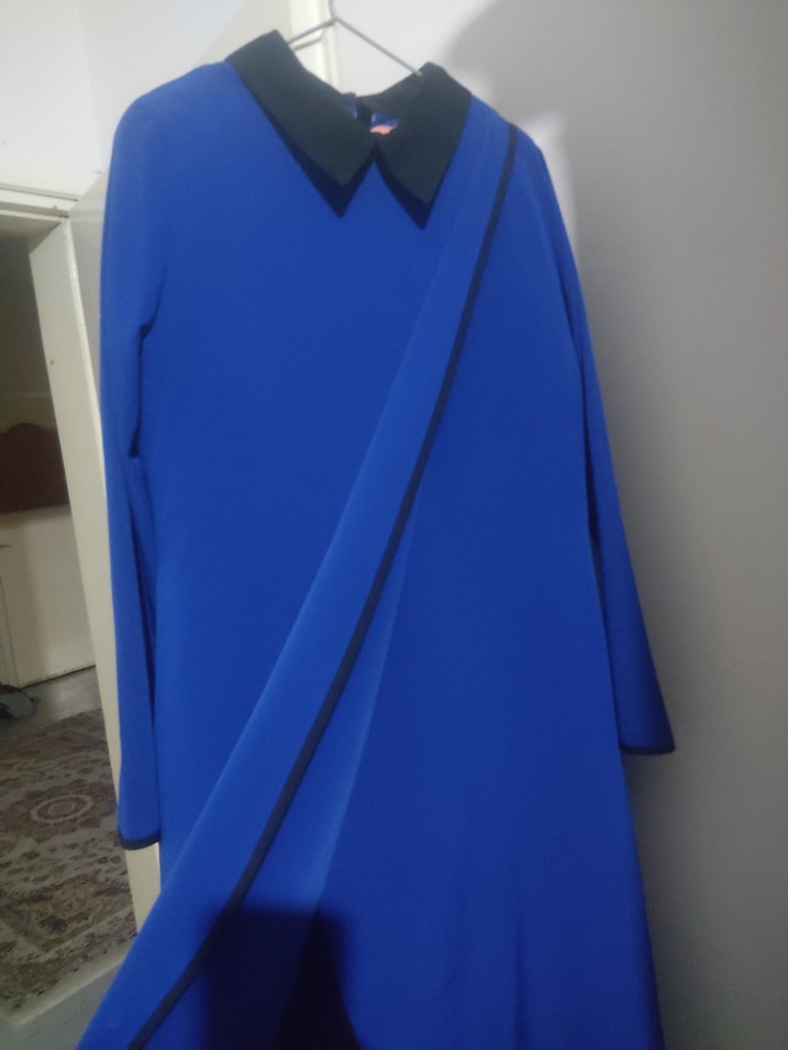 Uzun Kollu Lacivert Kadın uzun tunik - Görsel 2