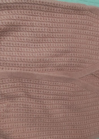 Pembe Örgü Kısa Hamile Kazak - Görsel 3