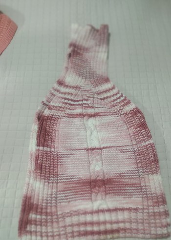 Pembe Bohem Örgü Kolsuz Boğazlı Kazak - Görsel 2