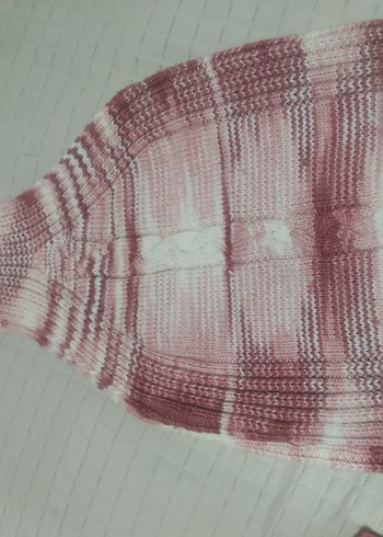 Pembe Bohem Örgü Kolsuz Boğazlı Kazak - Görsel 3