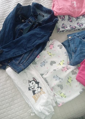 Çok Renkli Kız Çocuk Örgü Panço erkek kot ceket hepsi 9 10 yaş - Görsel 2