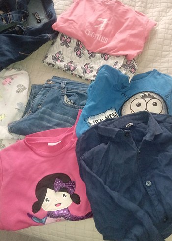 Çok Renkli Kız Çocuk Örgü Panço erkek kot ceket hepsi 9 10 yaş - Görsel 5