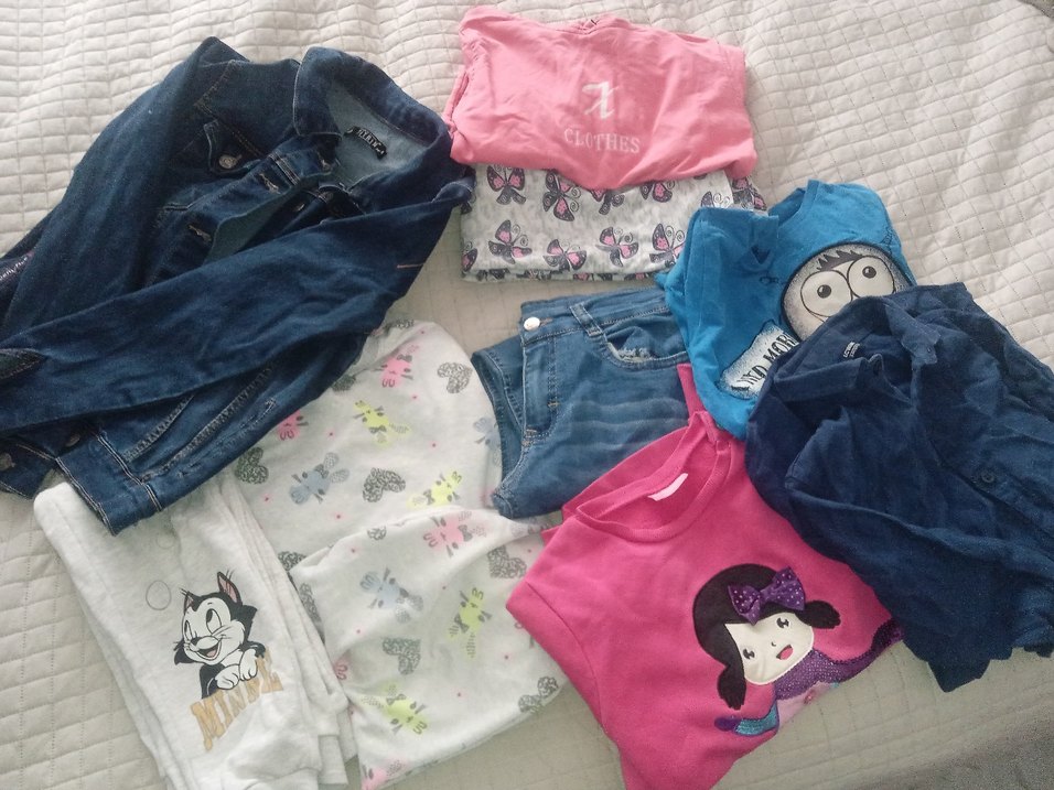 Çok Renkli Kız Çocuk Örgü Panço erkek kot ceket hepsi 9 10 yaş - Görsel 4