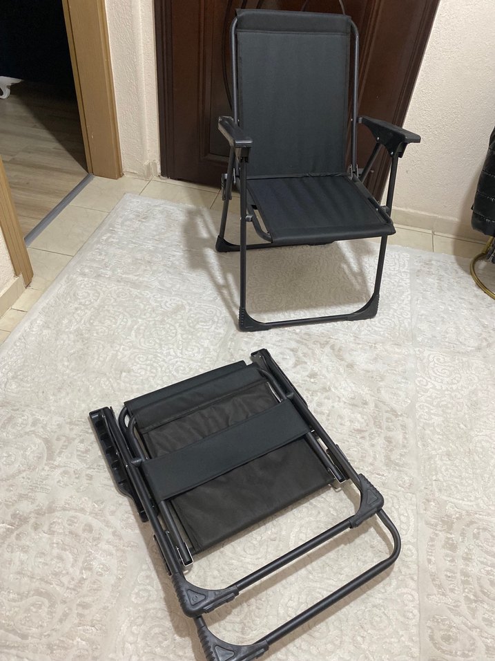 Siyah Katlanabilir kamp Sandalyesi - Görsel 2