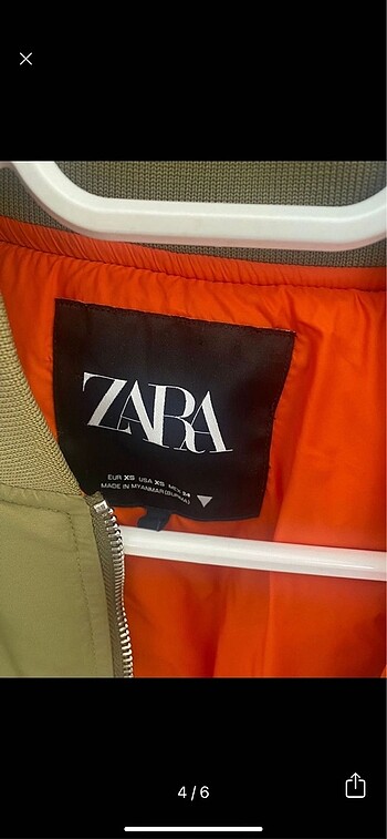 xs Beden Zara oversize bomber ceket