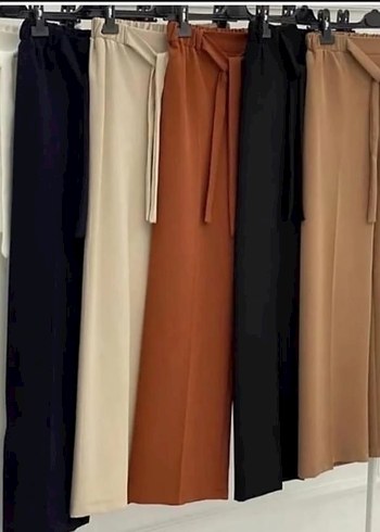 Düz Renk Pilili Midi Kumaş Pantolon