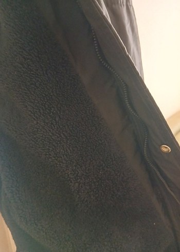 Siyah Erkek Midi Boy Kürklü mont - Görsel 2