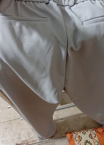 Erkek Gri Midi Kumaş Pantolon - Görsel 3